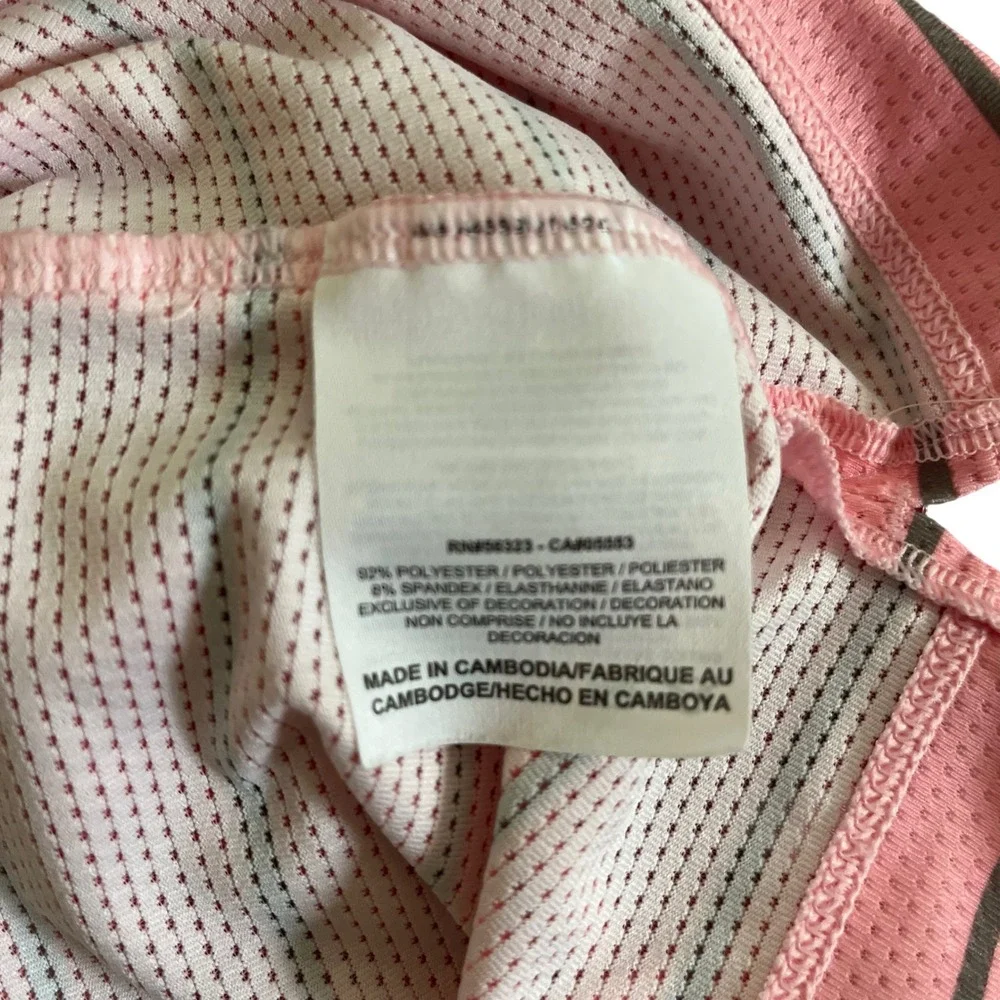 Nike Golf Tour Performance Dri-FIT Polo Shirt Pink White Striped Womens XS